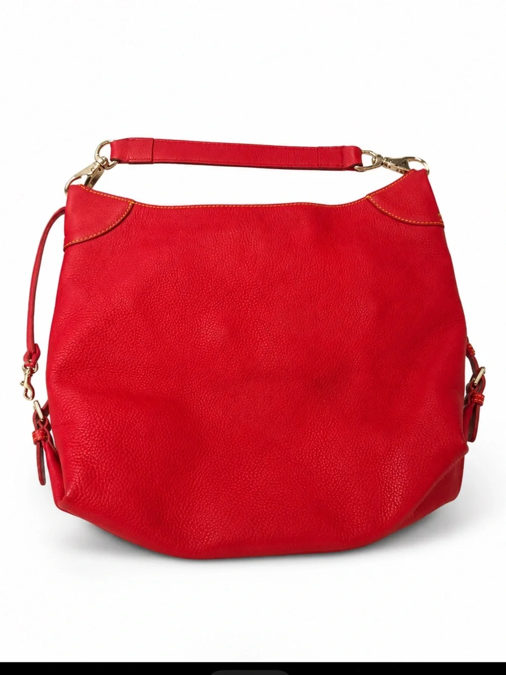 Dooney & Bourke Red Pebble Leather Hobo Bag Clean Clean